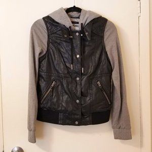 Hooded leather jacket